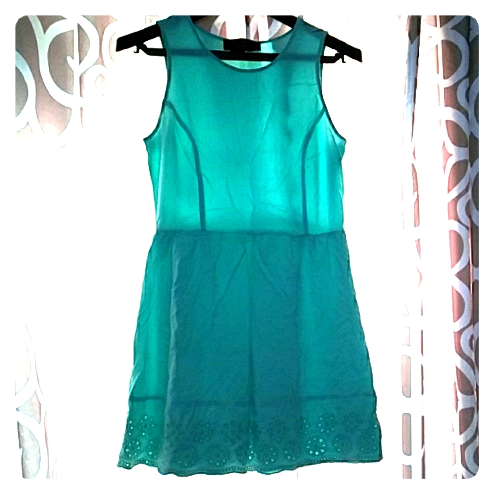 Girls mint eyelet dress
